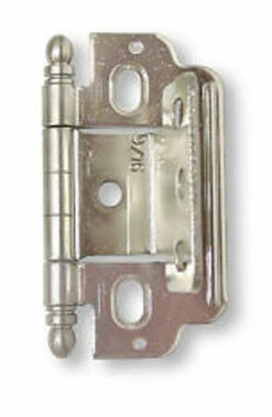Amerock Wrap-Around Single Hinge For 1/2" To 9/16" Flush Doors Sterling Nickel 1 1/2"