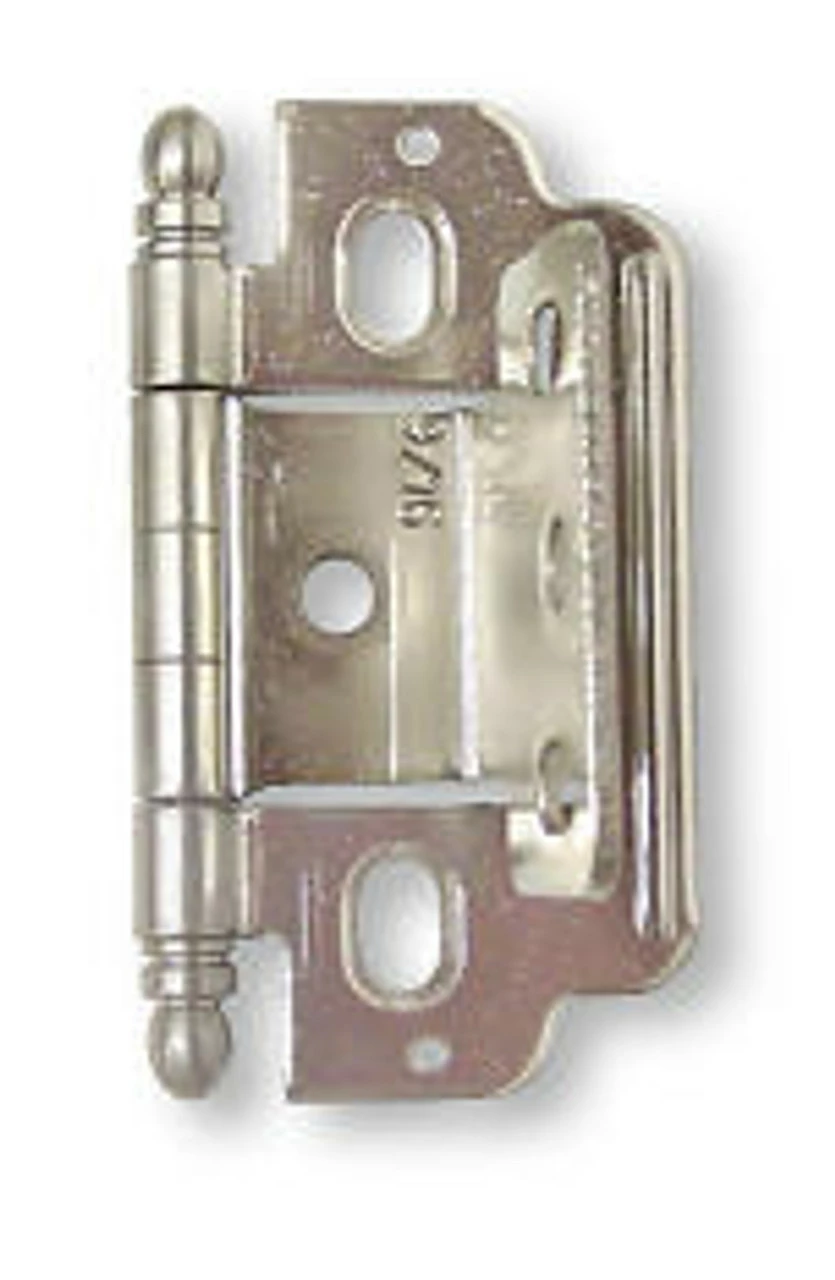 Amerock Wrap-Around Single Hinge For 1/2" To 9/16" Flush Doors Sterling Nickel 1 1/2" 3 Amerock Wrap-Around Single Hinge For 1/2" To 9/16" Flush Doors Sterling Nickel 1 1/2"