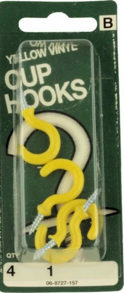 Hillman Yellow Vinyl Covered 1" Cup Hooks 4-Pak H-06-8727-157